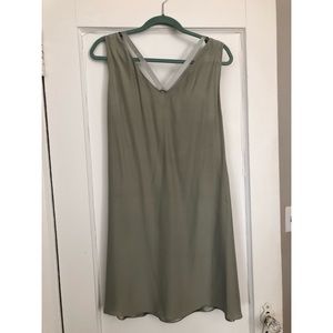 NWOT Anthropologie Sage Green Silk Cocktail Dress